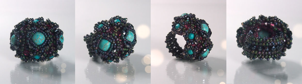 Beading tutorial Aglio ring