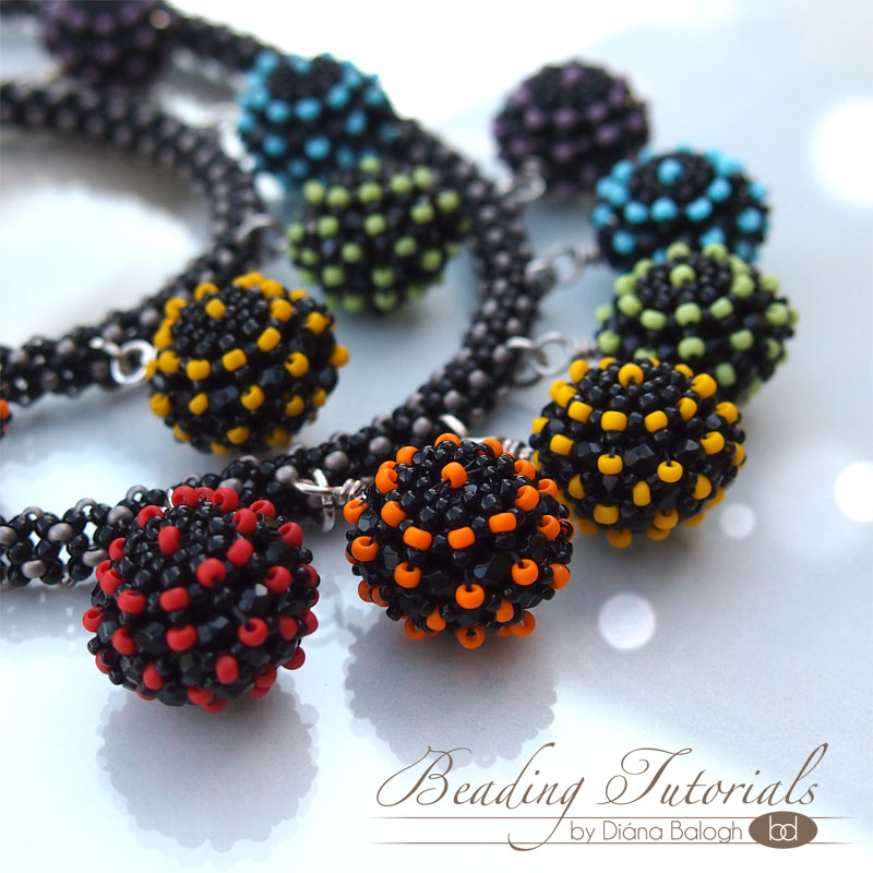 Beading tutorial Candy beaded bead + necklace + bracelet - Beading tutorials