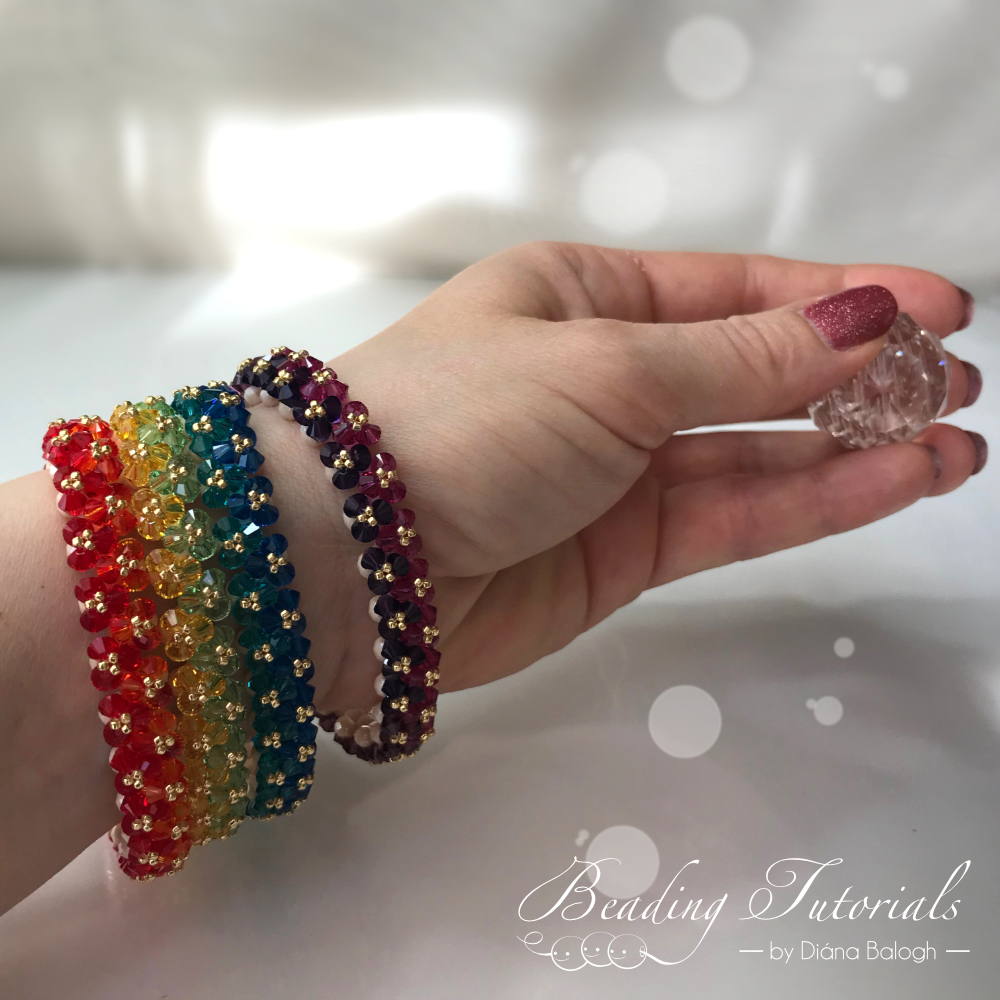 How to make a bracelet from Swarovski bicone crystals