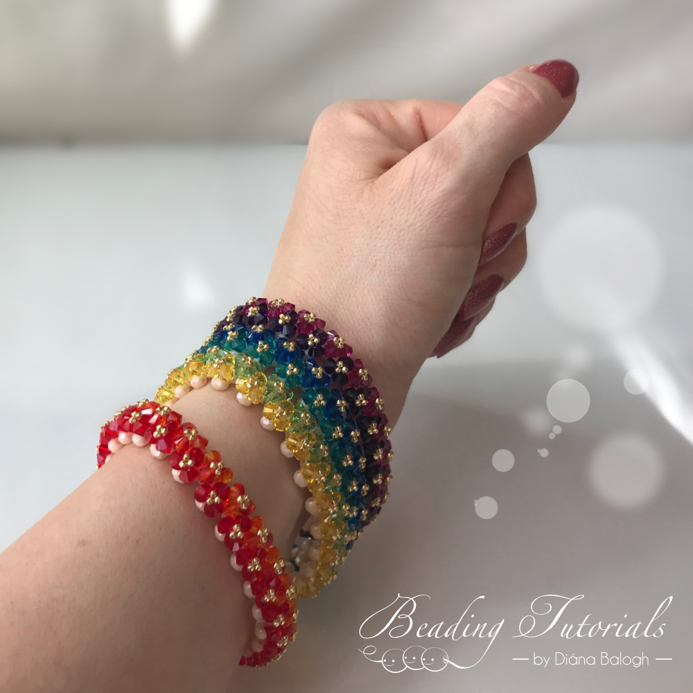 Rainbow bracelet beading tutorial