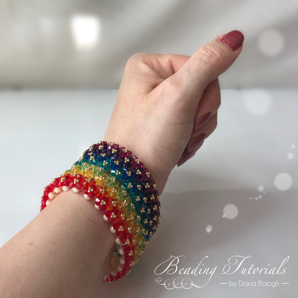 Swarovski bicone crystals bracelet beadign tutorial