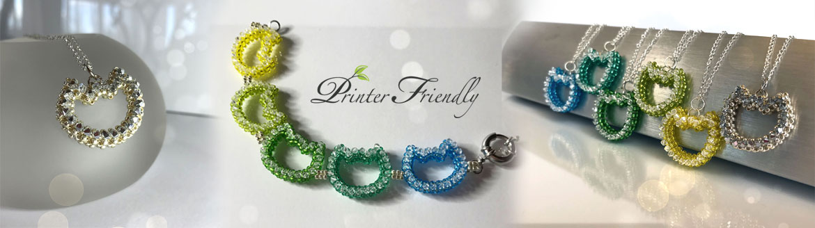 Beading tutorial and pattern cat pendant and bracelet