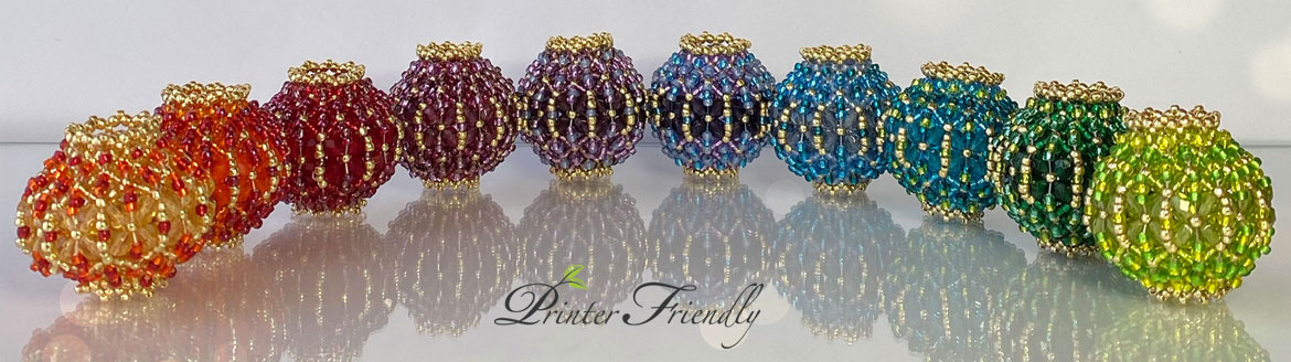 beaded beads beading tutorial with Flat Chenille Stitch by Diána Balogh