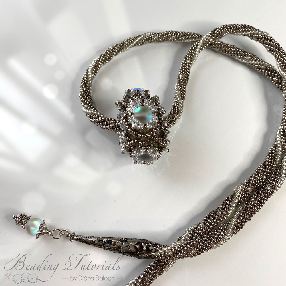 Aglio pendant and necklace beading tutorial by Diána Balogh