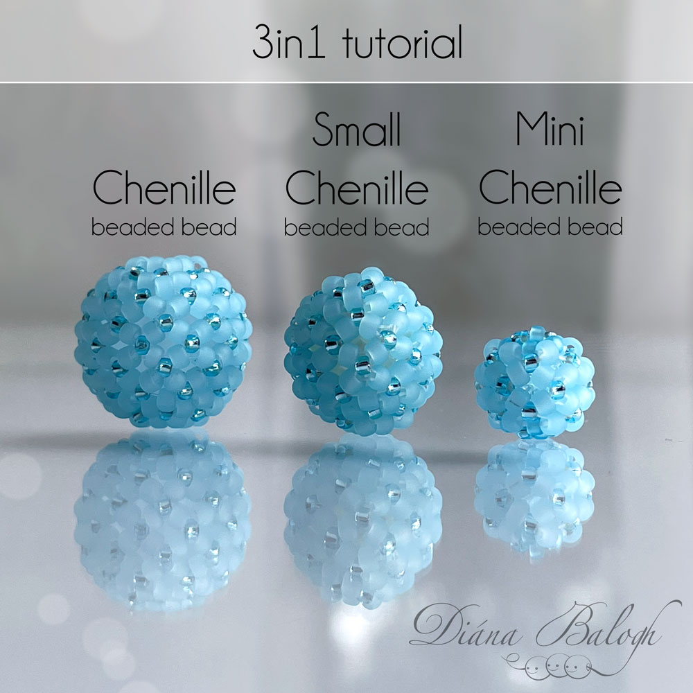 3 Chenille beaded bead beading patterns in 1 by Diana Balogh