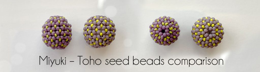 toho - miyuki seed beads comparison by Diana Balogh