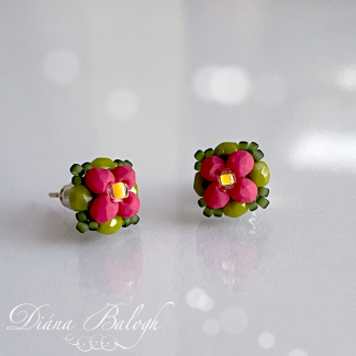 Spring earrings beading tutorial by Diana Balogh