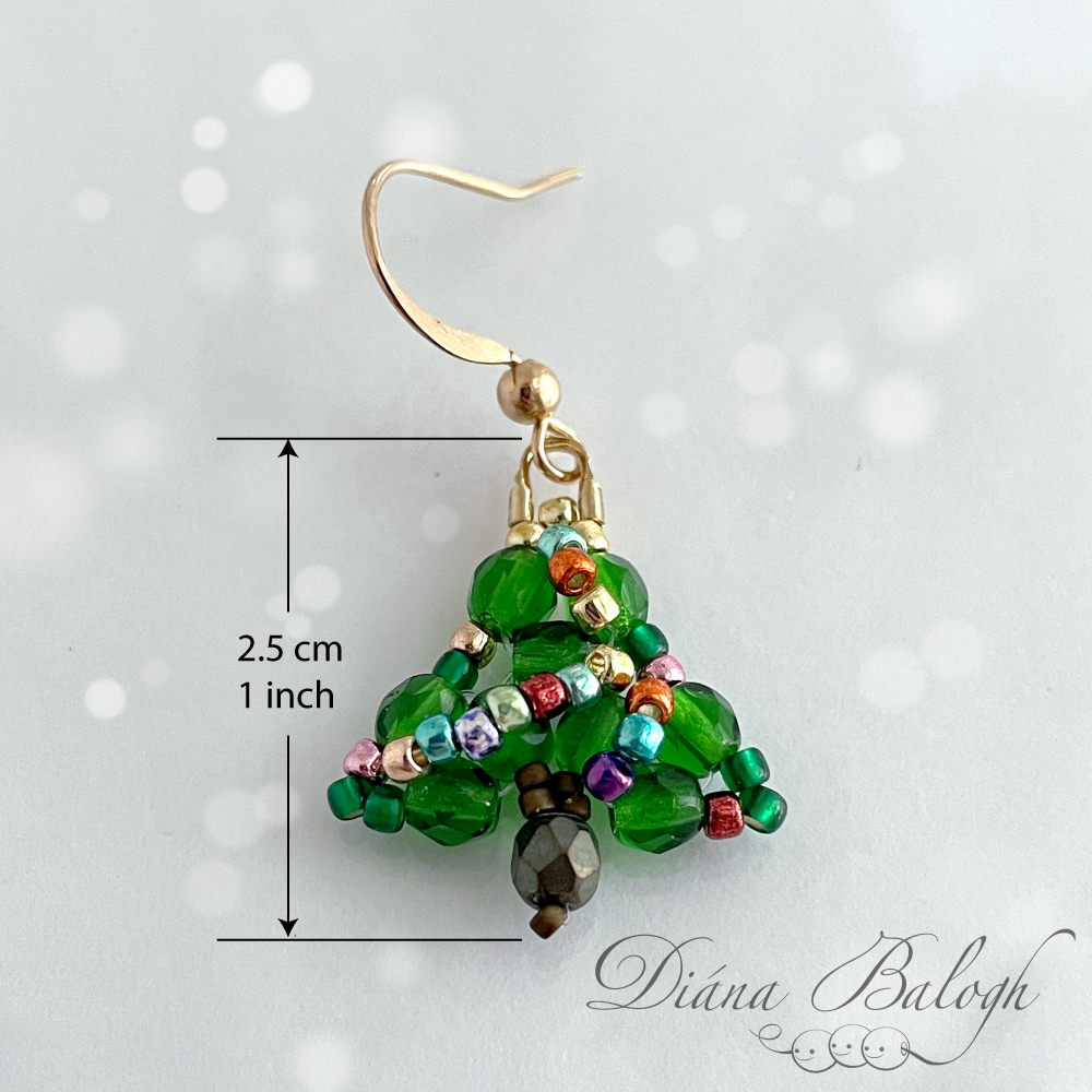Christmas tree earrings, bookmark and pendant beading tutorial - Image 6
