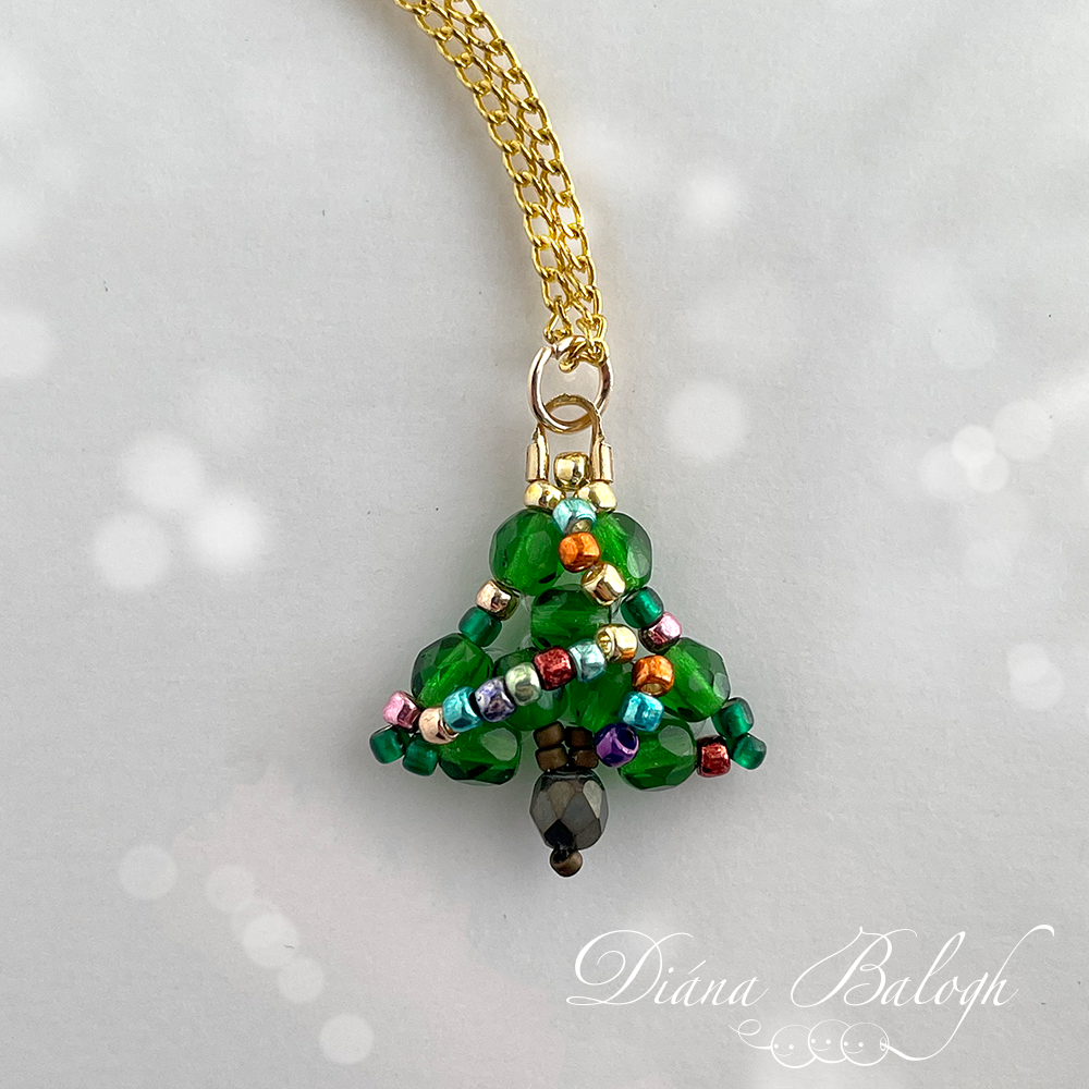 Christmas tree earrings, bookmark and pendant beading tutorial - Image 5